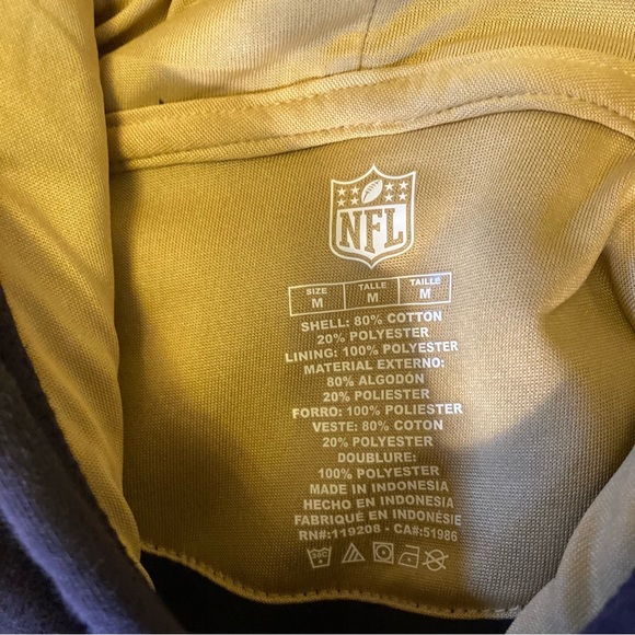 NWT St Louis Rams Jersey Hood Fleece M 7/2011 Fading Right Sleeve - Picture 5 of 10